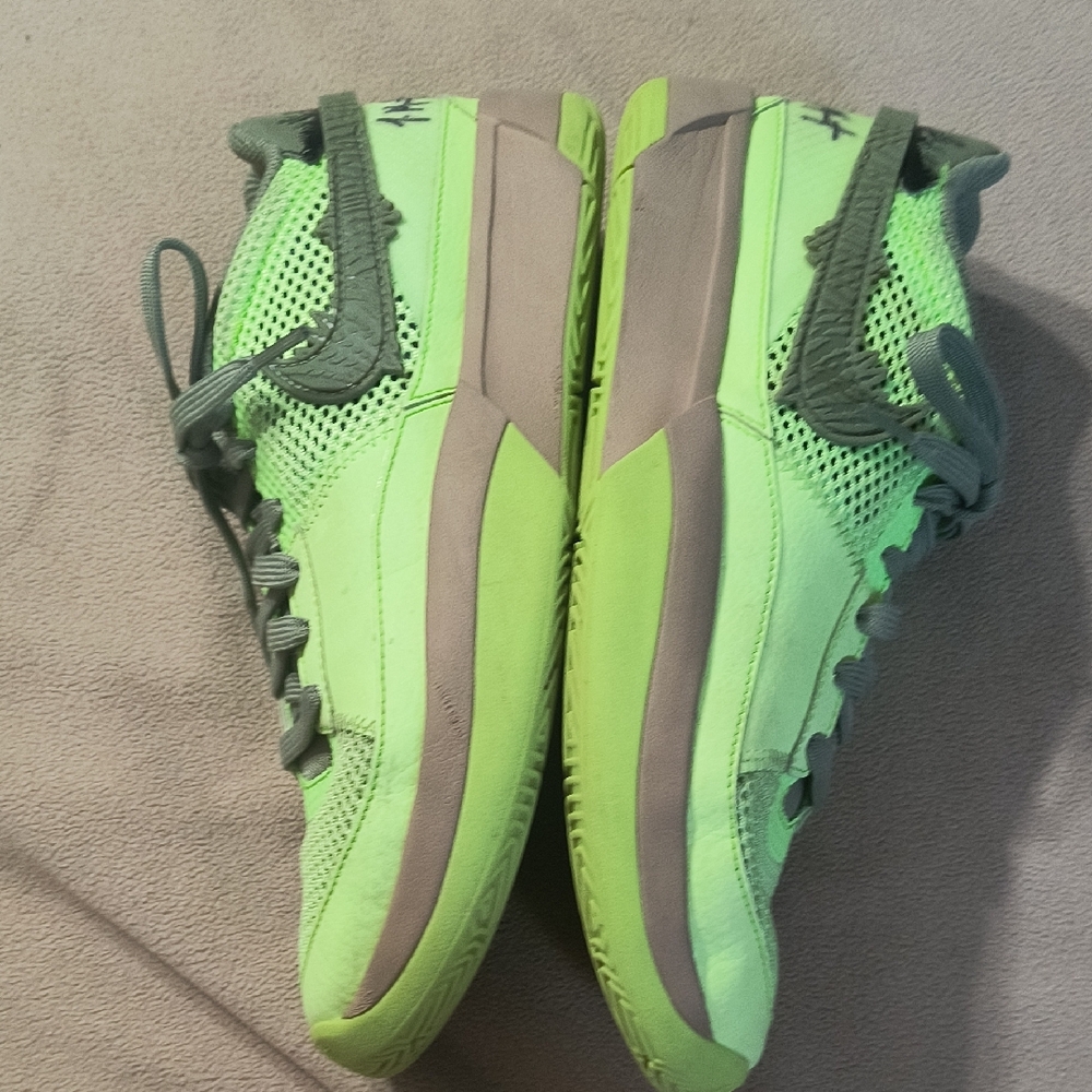 Green and Gray High-Top Sneakers